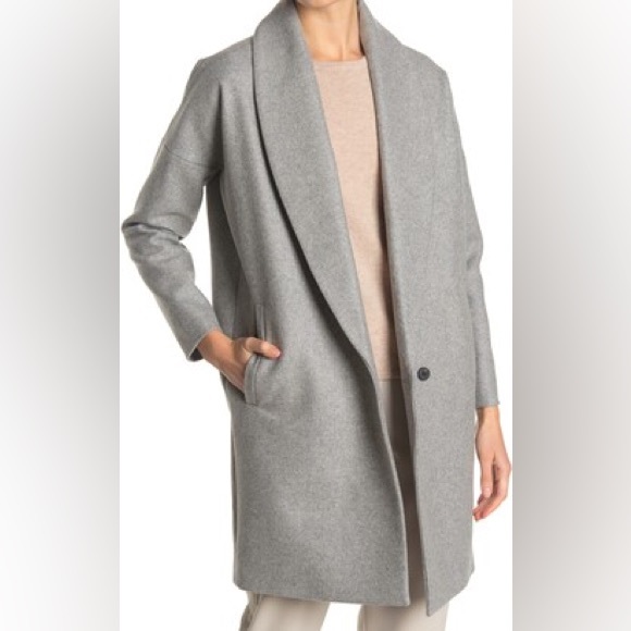 All Saints Grey Klein Wool Coat - Picture 5 of 7